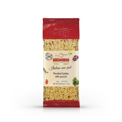 Pearled Barley with porcini mushrooms, ready-to-cook Italian meal with seasoning - 3 servings
