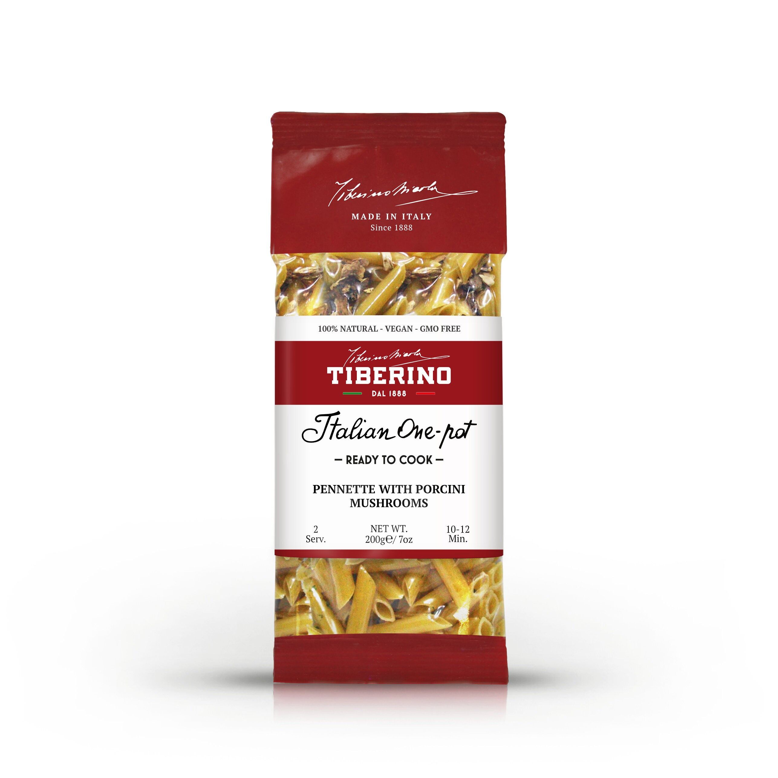 Pennette ai Funghi Porcini, Pasta Italiana pronta da cuocere con dimento – 2 Portionen