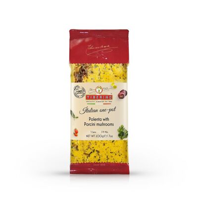 Polenta with Porcini Mushrooms, ready-to-cook Italian corn meal with seasoning - 3 servings