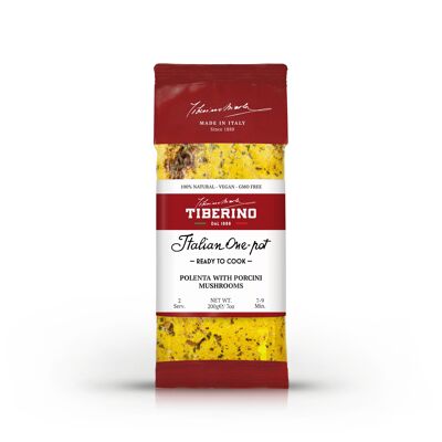Polenta aux champignons Porcini, farine de maïs italienne prochainement avec du condiment - 2 portions
