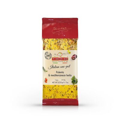 Polenta & Erbe Mediterranee, harina de maíz italiana pronta da cuocere con condimento - 3 porciones