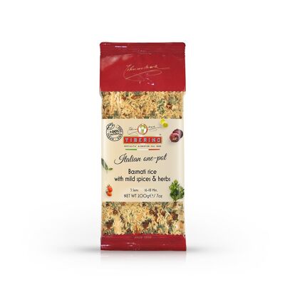 Basmati Rice with Mild Spices & Herbs, ready-to-cook Italian rice with seasoning - 3 servings
