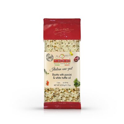Risotto with Porcini Mushrooms & white Truffle Oil, ready-to-cook Italian risotto with seasoning - 3 servings