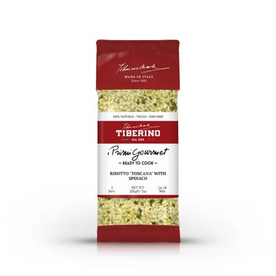 Risotto Toscano con Spinaci e Pomodoro, Risotto Italiano pronto da cuocere con condimento - 2 porzioni