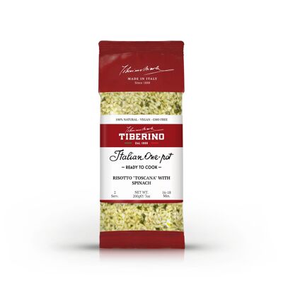 Risotto Toscano avec Spinaci e Pomodoro, Risotto Italiano bientôt da cuocere con condimento - 2 portions
