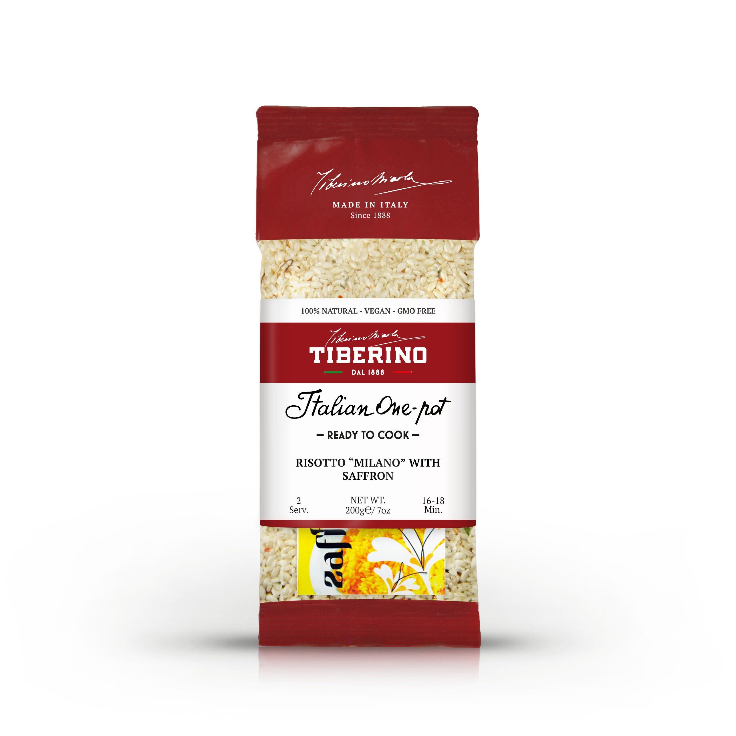 Risotto "Milano" allo Zafferano, risotto italiano pronto da cuocere con condimento - 2 porzioni