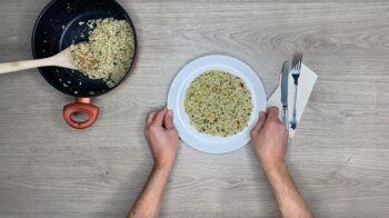 Risotto "Portofino" aux courgettes et poutargue de thon, risotto italien prêt-à-cuire avec assaisonnement - 3 portions 4