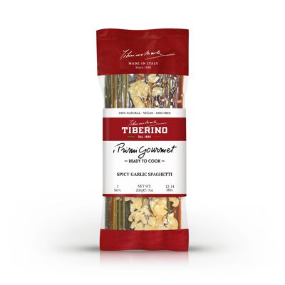 Spaghetti Aglio Piccante, Pasta Italiana Tranciata Al Bronzo Con Condimento Pronta Da Cuocere - 2 Porzioni