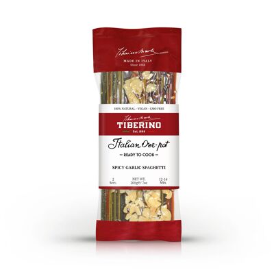 Spaghetti Aglio Piccante, Pasta Italiana Tranciata Al Bronzo Con Condimento Pronta Da Cuocere - 2 Porzioni