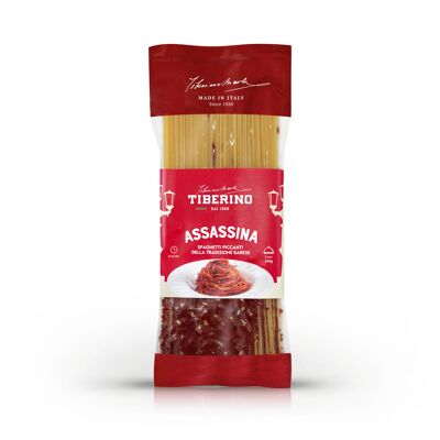 Spaghetti Piccanti "Assassina" con Salsa di Pomodoro, Pasta Italiana Tranciata al Bronzo con Condimento - 2 porzioni