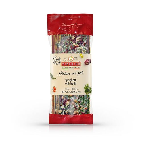 3-colors Spaghetti with Herbs, ready-to-cook Italian pasta meal with seasoning - 3 servings