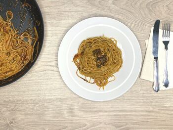 Spaghetti à la "Boscaiola" avec Porcini e Pomodoro, pâtes italiennes immédiatement trafilées au bronzo avec condimento - 3 portions 5