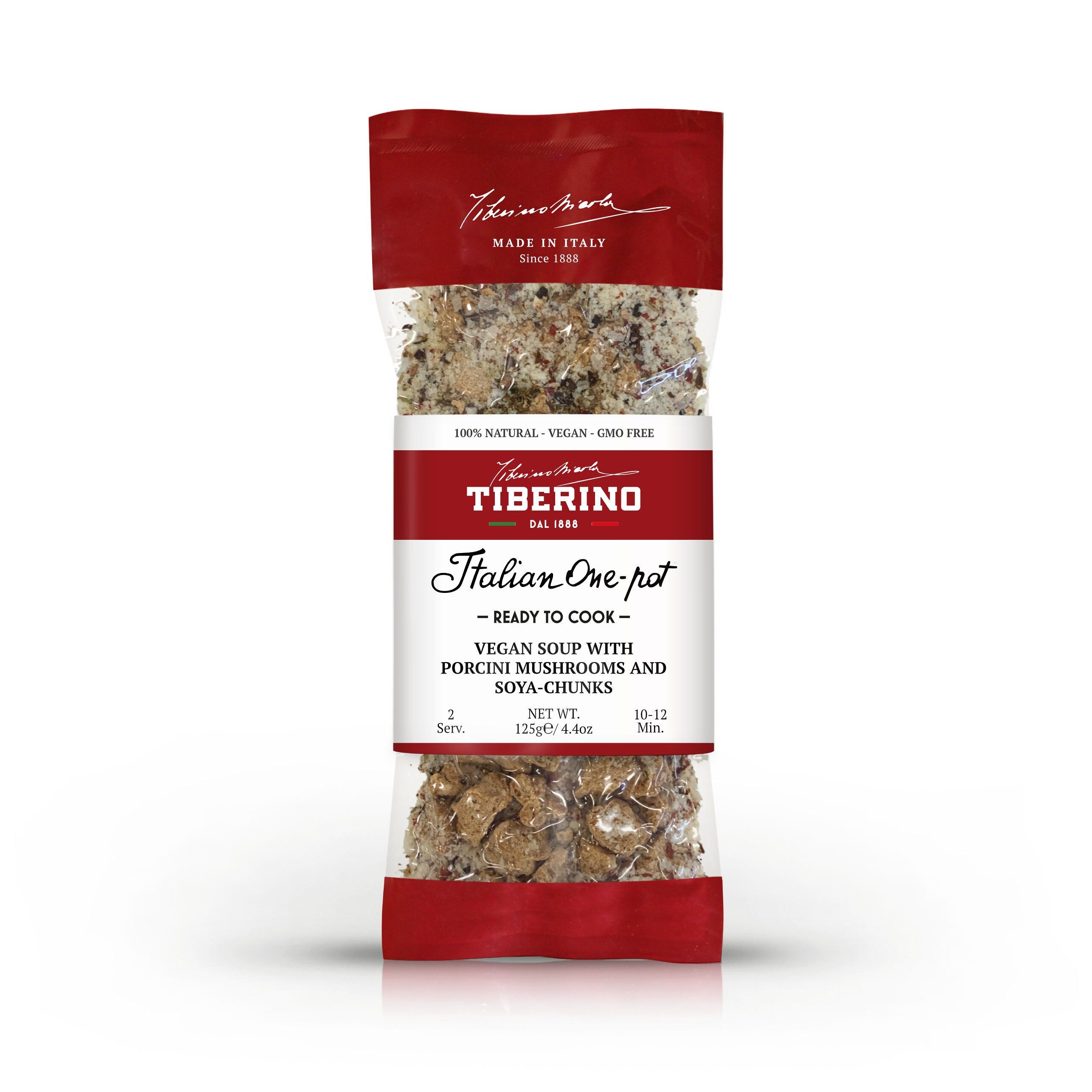 Casseruola vegana "Boscaiola" con hongos porcini, pezzi di soia pronti da cuocere con condimento - 2 porciones