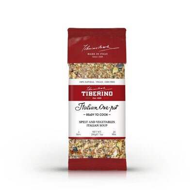 Farro e verdure, zuppa italiana pronta con condimento - 2 porciones