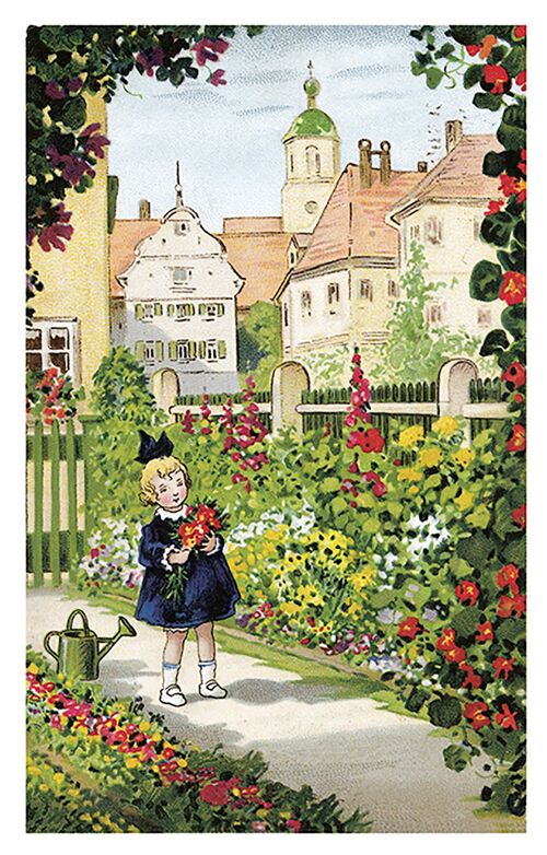 Carte postale jardin fleuri