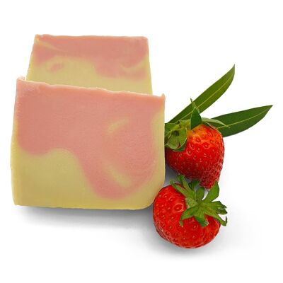 Duschbutter Erdbeer Rhabarber - vegan - für besonders trockene Haut - Originalgröße