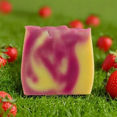 Jabón de champán de fresa - vegano y sin aceite de palma - tamaño original
