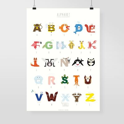 Affiche d'apprentissage ABC "Alphabet animal"