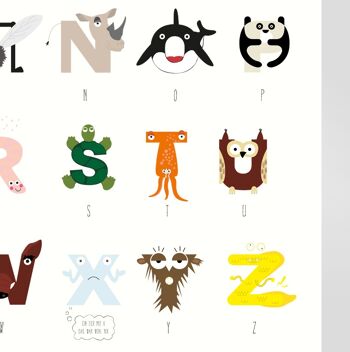 Affiche d'apprentissage ABC "Alphabet animal" 2