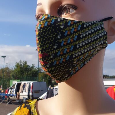 Gesichtsmaske Afrikanischer Druck 100% Baumwolle Ankara Atmungsaktiv Wiederverwendbare waschbare Masken