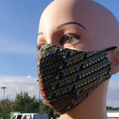 Masque facial imprimé africain 100% coton Ankara respirant réutilisable masques lavables