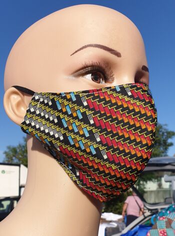 Masque facial imprimé africain 100% coton Ankara respirant réutilisable masques lavables 2