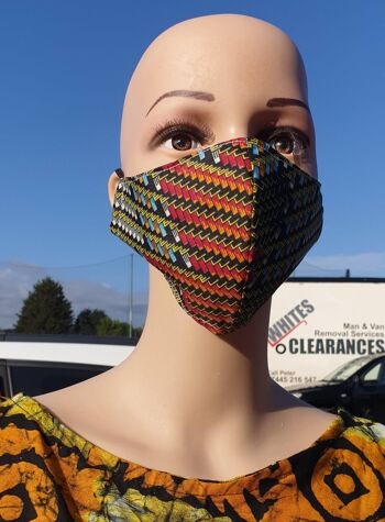Masque facial imprimé africain 100% coton Ankara respirant réutilisable masques lavables 4