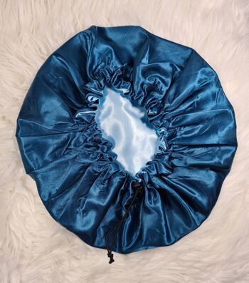 Bonnet de cheveux en satin réversible avec cordon de serrage réglable | Satin élastiqué, bonnet de sommeil, foulard. Bonnet de nuit, coiffure protectrice. Imprimé léopard 6