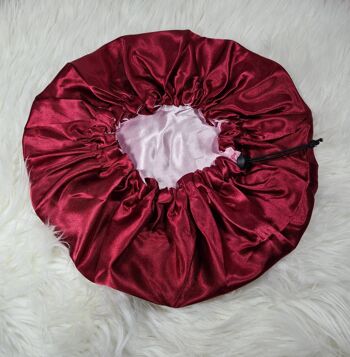Bonnet de cheveux en satin réversible avec cordon de serrage réglable | Satin élastiqué, bonnet de sommeil, foulard. Bonnet de nuit, coiffure protectrice. Or 8