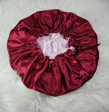 Bonnet de cheveux en satin réversible avec cordon de serrage réglable | Satin élastiqué, bonnet de sommeil, foulard. Bonnet de nuit, coiffure protectrice. océan 8