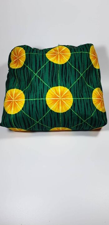 Sac fourre-tout imprimé Akarah, sac moyen | sac fourre-tout réutilisable en coton, sac de vacances, taille adulte réversible | vert 4