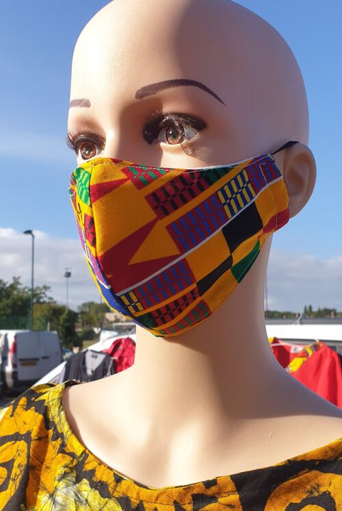 Face Mask Washable Reusable Breathable  100% Cotton|Kente Print|Nose Mask