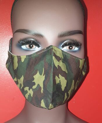 Masque facial| Imprimé camouflage militaire | Masques lavables réutilisables et respirants en coton 1