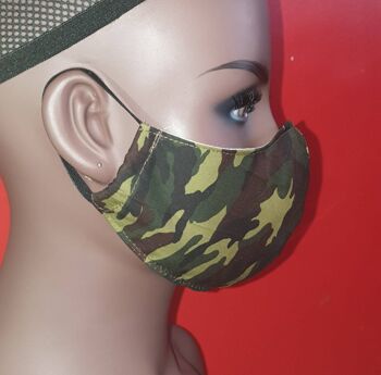Masque facial| Imprimé camouflage militaire | Masques lavables réutilisables et respirants en coton 5