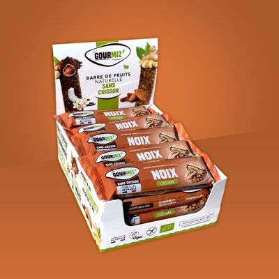 Organic fruit, nut & Lucuma bars, gluten-free, healthy snack for gourmets and athletes