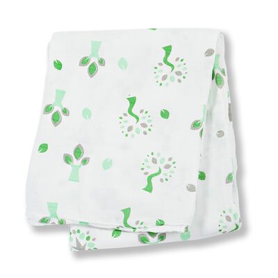 Bamboo swaddle - green tree