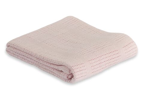 Couverture tricot rose