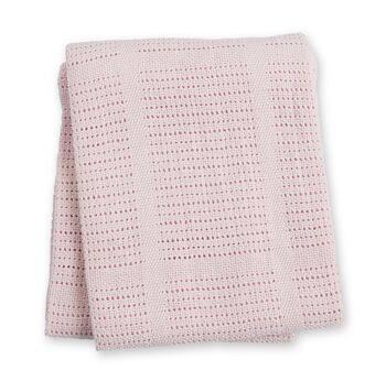 Couverture tricot rose 2