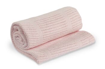 Couverture tricot rose 3