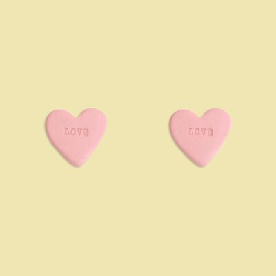 boucles d'oreilles coeur bonbon - Rose | Amour