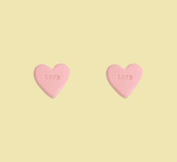 boucles d'oreilles coeur bonbon - Rose | Amour 1