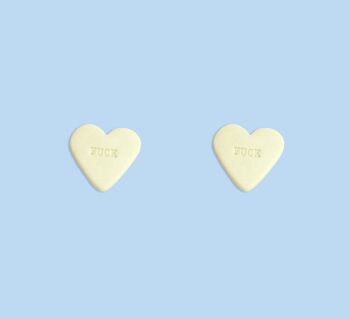 boucles d'oreilles coeur bonbon - Jaune | bisous bisous 2