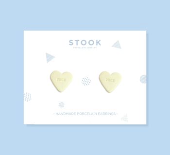 boucles d'oreilles coeur bonbon - Jaune | bisous bisous 6