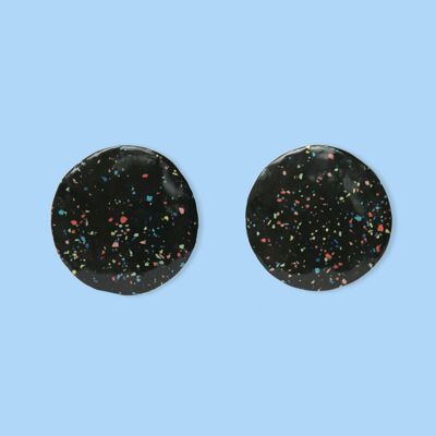 Speckle earrings medium - Black