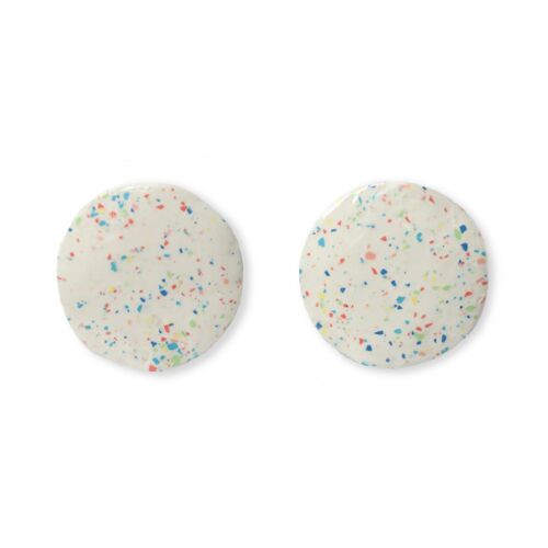 Speckle earrings Medium - White