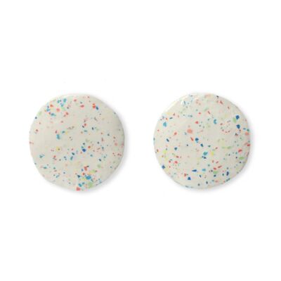 Pendientes Speckle Medianos - Blanco