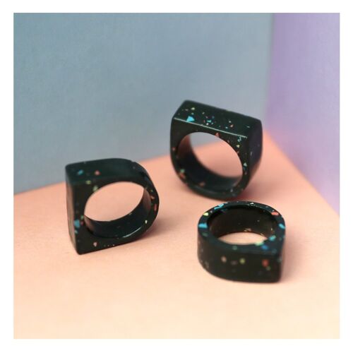 Speckle Ring POINT - BLACK