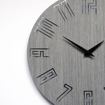 Horloge murale SPIKE - Horloge murale en bois de chêne gris clair 1