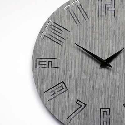 Wall Clock SPIKE - Wooden Light Gray Oak Wall Clock