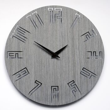 Horloge murale SPIKE - Horloge murale en bois de chêne gris clair 2